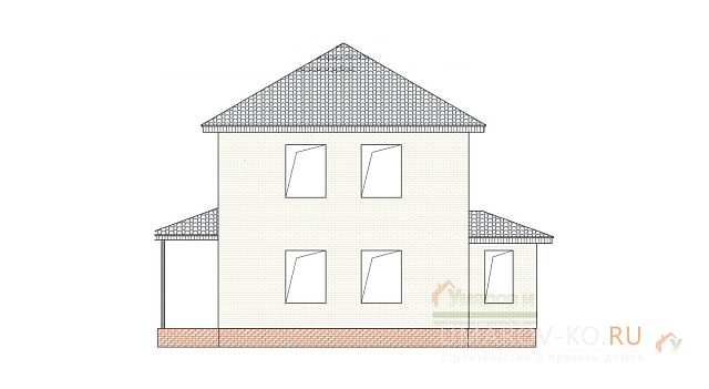 Дом двухэтажный КОРОБОК-2-1 с облицовкой