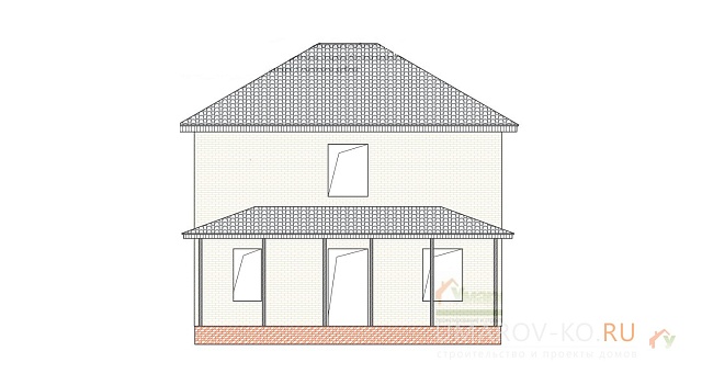 Дом двухэтажный КОРОБОК-2-1 с облицовкой